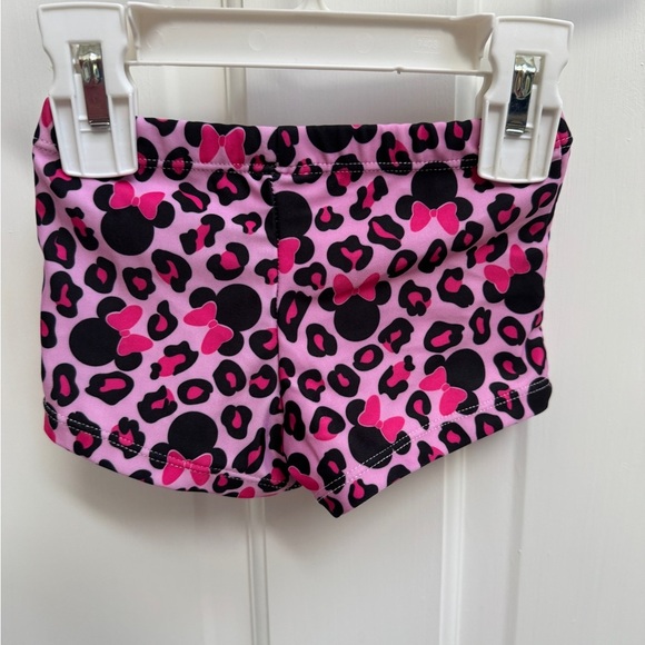 NWOT Disney 12M Pink & Black Leopard Print Minnie Mouse Swim Shorts Bathingsuit - Picture 3 of 4